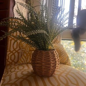 Woven Basket with Greenery